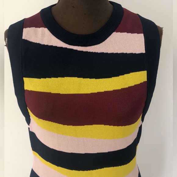 Sass and bide XS fitted high neck stripe midi knit dress - Picture 7 of 16